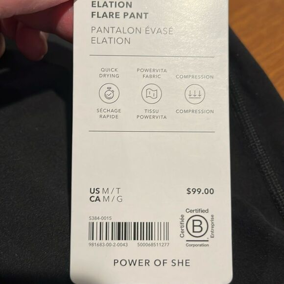 NWT Athleta Elation Flare Black Pant Size M/T - Picture 5 of 8